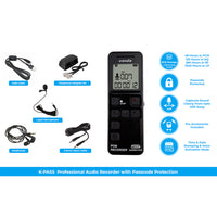 Password Protected Interview Recorder with all accessories